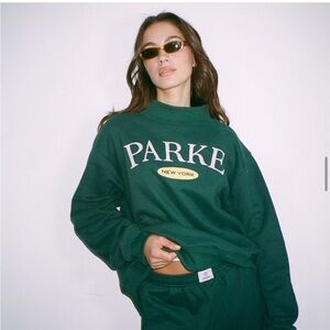 NEW Parke SET NYC Fleece Mockneck sweatshirt  / sweatpants Set. Authentic